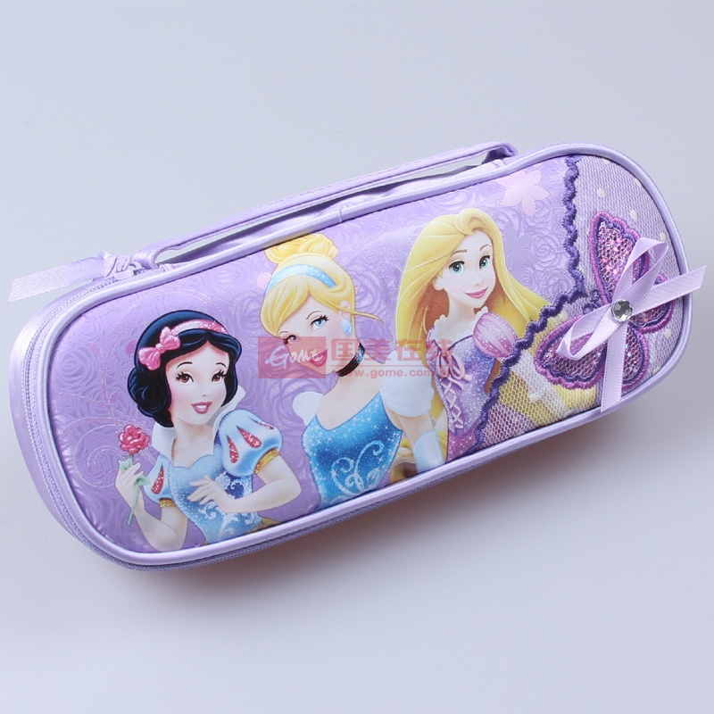 新款迪士尼白雪公主女童笔袋收纳袋铅笔袋学习用品55021(55021紫色)