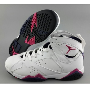 乔丹7代复刻篮球鞋情侣鞋乔7猛龙乔7彩蛋高帮黑金运动鞋(白玫红黑 47)