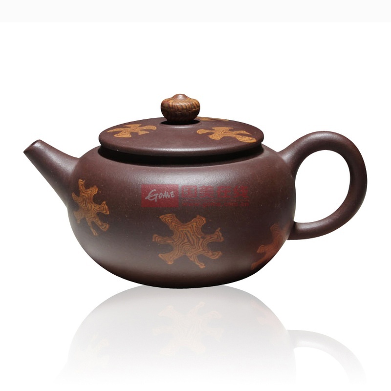 【皖宣陶艺茶具图片】宜兴紫砂壶 全手工茶壶 陈彩敏 绞泥壶 紫泥 200