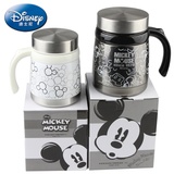 迪士尼/Disney 保温杯 黑白米奇不锈钢保温壶 对杯(白色+黑色 450ML+300ML)