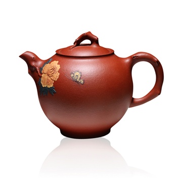 宜兴正品原矿紫砂壶顾祥君国色天香壶原矿红泥茶具茶壶360cc