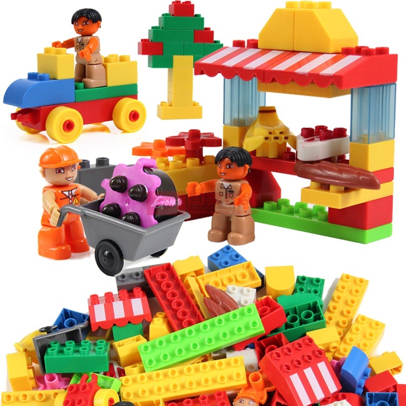 海鹏达 大颗粒拼插积木 110大块 乐高式拼装积木 abs塑料 儿童益智