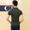 帛依恋2015夏季新款男装韩版修身纯色时尚休闲纯棉V领短袖T恤(军绿色 M)