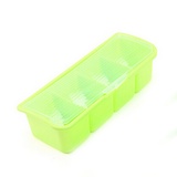 家英 厨房置物架/调料盒/沥水碗架收纳架(翻盖式4格调料盒绿色ED1101)
