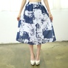 2015夏装新款女装波西米亚印花半身短袖连衣裙1815(水墨蓝 M)