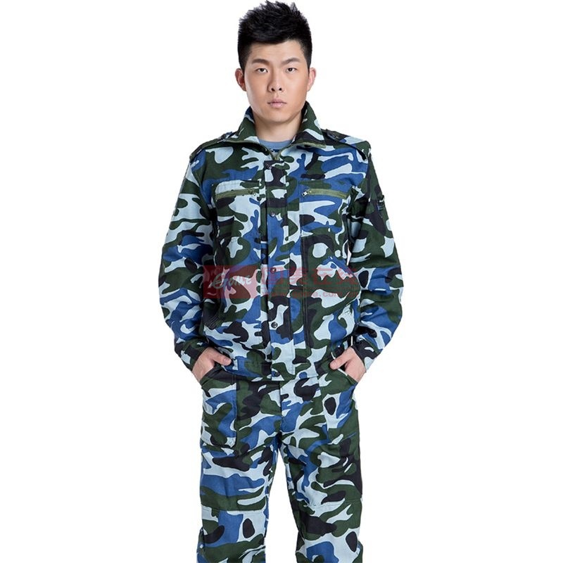 【彩諾狐軍迷用品圖片】學生軍訓套裝戶外運動海洋叢林迷彩服套裝軍官