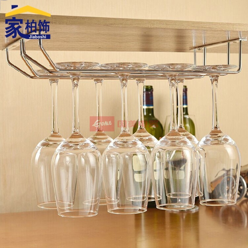家柏饰 倒挂酒杯架 红酒架,酒杯架 吊杯架 高脚酒杯架 挂式(其他 一排