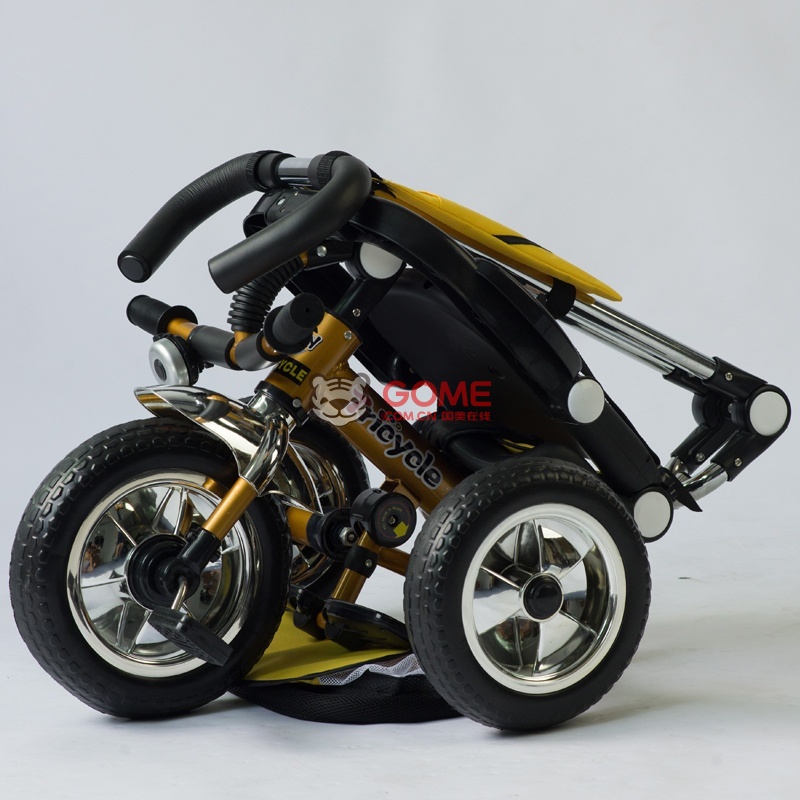 儿童可折叠三轮车组装简易带储物箱(红色可折叠)儿童可折叠三轮车组装