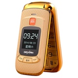 大显（Daxian）F189（2G/3G）手机 老人手机 翻盖手机 双卡双待机 老年手机大字体大声音 直板 GSM(土豪金 套餐二)