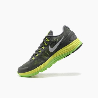 耐克nike 2013登月4  男鞋网布鞋情侣跑步鞋524977/524978(灰荧光绿
