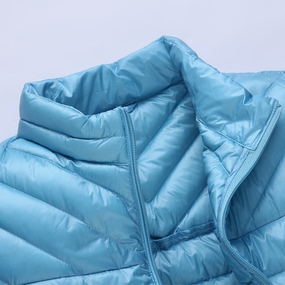 南极人 女士斜纹立领韩版修身轻薄羽绒服 2015新款秋羽绒(月白蓝)