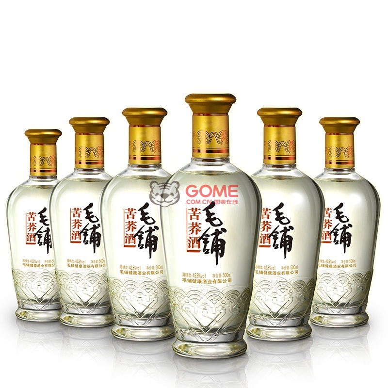 8度 毛铺苦荞酒黑荞500ml*6瓶 整箱装图片展示-国美在线劲牌官方旗舰