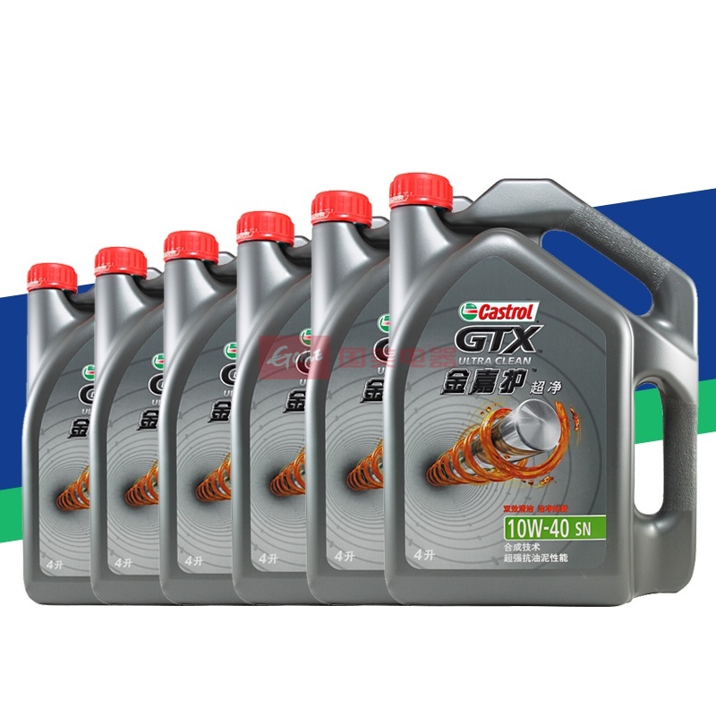 机油嘉实多castrol金嘉护机油润滑油10w40sn级矿物油4lx6瓶装返回商品