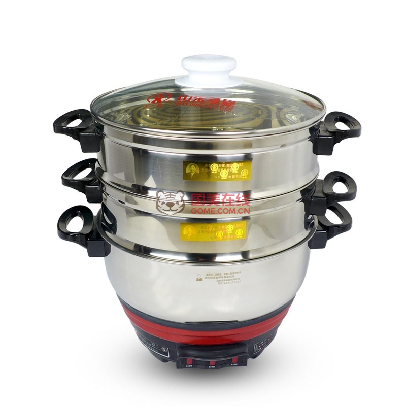 多星多功能电热锅家用电火锅电炒锅电蒸锅养生锅(4)图片展示-国美在线