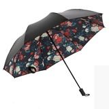 小雏菊双层雨伞 女士两用晴雨伞 易携带黑胶防晒遮阳伞(小碎花)