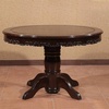 红木家具1.2米红木圆桌实木餐桌饭桌红檀木黑檀木(黑檀木 1.2米+6椅)