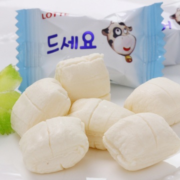 惜香缘韩国进口零食 Lotte乐天牛奶软糖63g 烤着吃的棉花糖休闲糖果(牛奶原味)
