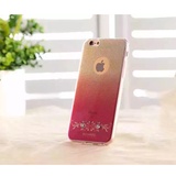 亿和源苹果iPhone6手机壳蓝光炫渐变镶钻5.5寸软壳TPU保护壳(红色6/6splus--5.5寸)
